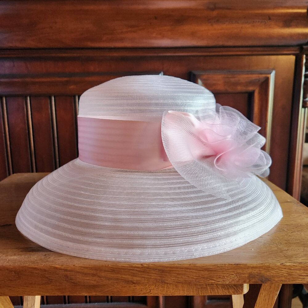 VTG Betmar Sheer Pink Hat with Bow